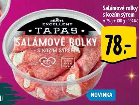 Salámové rolky s kozím sýrem, 75 g 