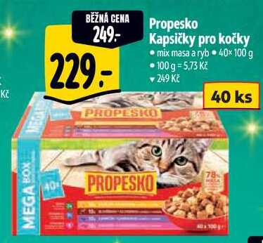 Propesko Kapsičky pro kočky, 40x 100 g