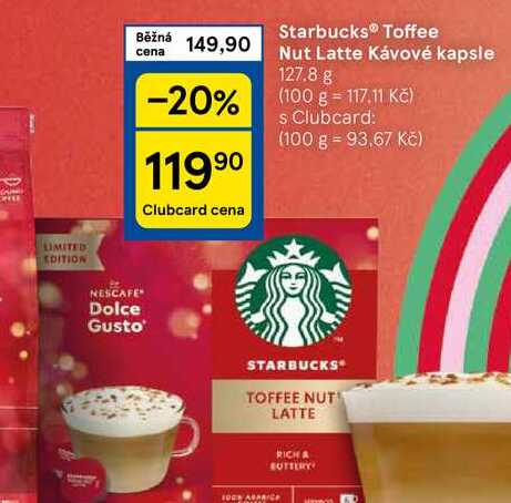 Starbucks® Toffee Nut Latte Kávové kapsle, 127.8 g 