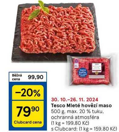 Tesco Mleté hovězí maso, 500 g