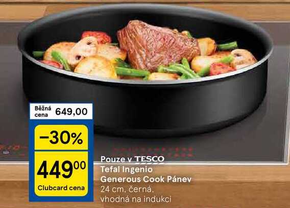 Tefal Ingenio Generous Cook Pánev, 24 cm, černá