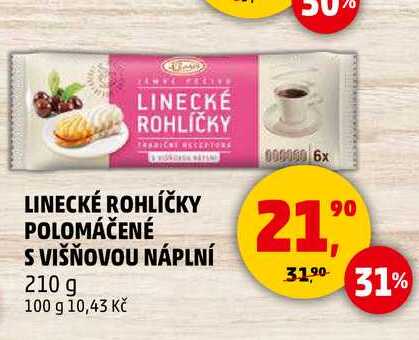 LINECKÉ ROHLÍČKY POLOMÁČENÉ S VIŠŇOVOU NÁPLNÍ, 210 g 