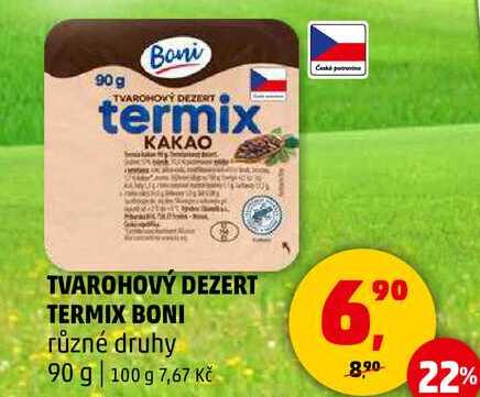 TVAROHOVÝ DEZERT TERMIX BONI různé druhy, 90 g 