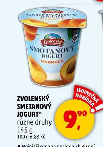 ZVOLENSKÝ SMETANOVÝ JOGURT různé druhy, 145 g 