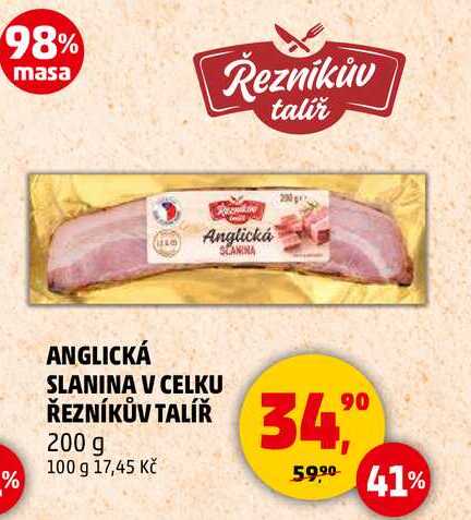 ANGLICKÁ SLANINA V CELKU ŘEZNÍKŮV TALÍŘ, 200 g