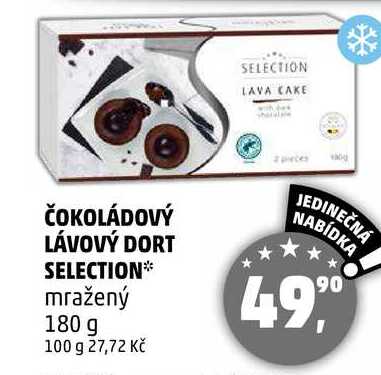 ČOKOLÁDOVÝ LÁVOVÝ DORT SELECTION mražený, 180 g 