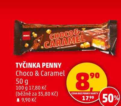 TYČINKA PENNY Choco & Caramel, 50 g