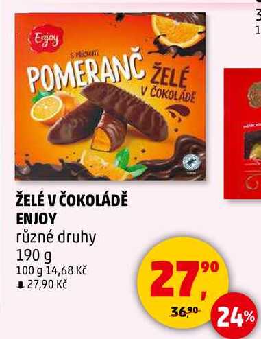 ŽELÉ V ČOKOLÁDĚ ENJOY různé druhy, 190 g 