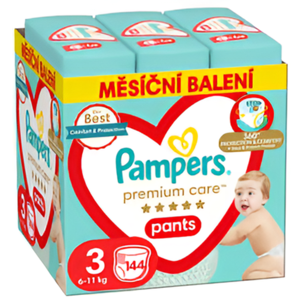 Pampers Pants Premium Care Plenkové kalhotky, měsíční balení, vel. 3 (6-11 kg)