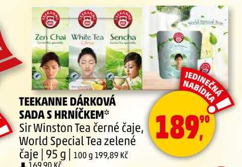 TEEKANNE DÁRKOVÁ SADA S HRNÍČKEM Sir Winston Tea černé čaje, 95 g