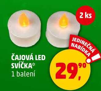 ČAJOVÁ LED SVÍČKA, 1 balení, 2 ks