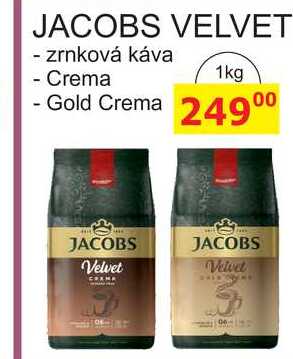 JACOBS VELVET - zrnková káva - Crema 1kg 