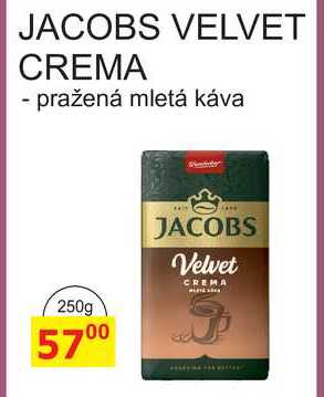 JACOBS VELVET CREMA - pražená mletá káva 250g 