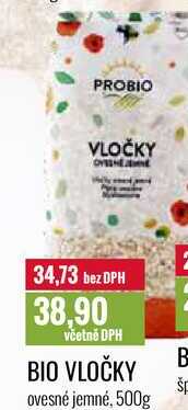 BIO VLOČKY ovesné jemné, 500g