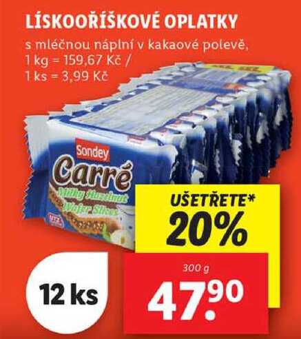 LÍSKOOŘÍŠKOVÉ OPLATKY, 300 g