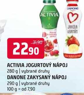 Activia jogurtový nápoj 280 g Danone zakysaný nápoj 290 g vybrané druhy 