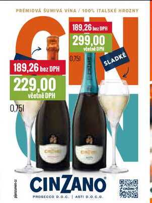 CINZANO PROSECCO D.O.C. | ASTI B.O.C.G 0,75l