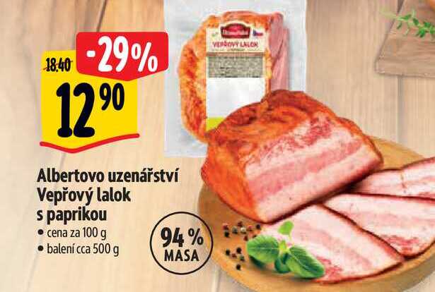  Albertovo uzenářství Vepřový lalok s paprikou  100 g