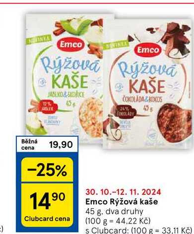 Emco Rýžová kaše, 45 g