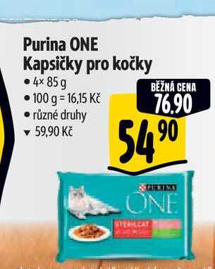 Purina ONE Kapsičky pro kočky   4× 85g 