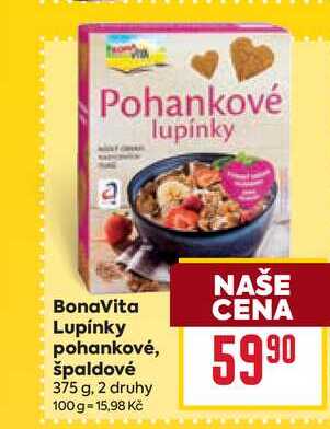 BonaVita Lupínky pohankové, špaldové 375 g