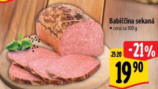 Babiččina sekaná, cena za 100 g 