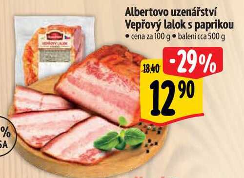 Albertovo uzenářství Vepřový lalok s paprikou, cena za 100 g