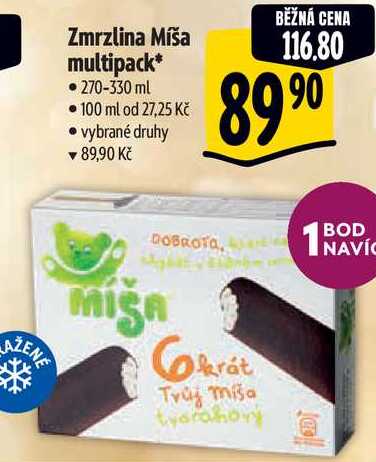 Zmrzlina Míša multipack, 270-330 ml 