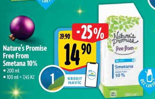 Nature's Promise Free From Smetana 10%, 200 ml