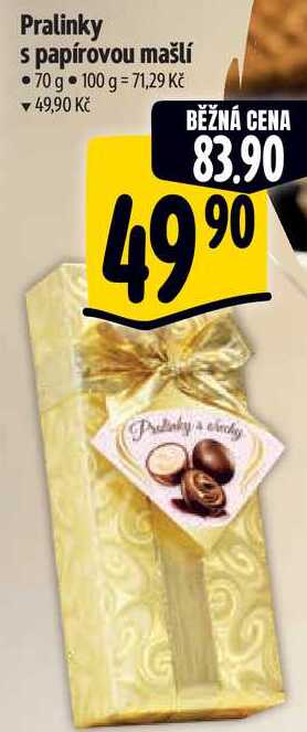 Pralinky s papírovou mašlí, 70 g 