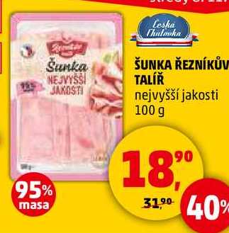 ŠUNKA ŘEZNÍKŮV TALÍŘ, 100 g