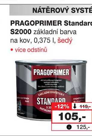 PRAGOPRIMER Standard S2000 základní barva na kov, 0,375l, šedý