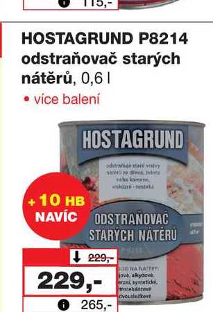 HOSTAGRUND P8214 odstraňovač starých nátěrů, 0,6 l