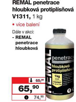 REMAL penetrace hloubková protiplísňová V1311, 1 kg 