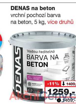 DENAS na beton vrchní pochozí barva na beton, 5 kg