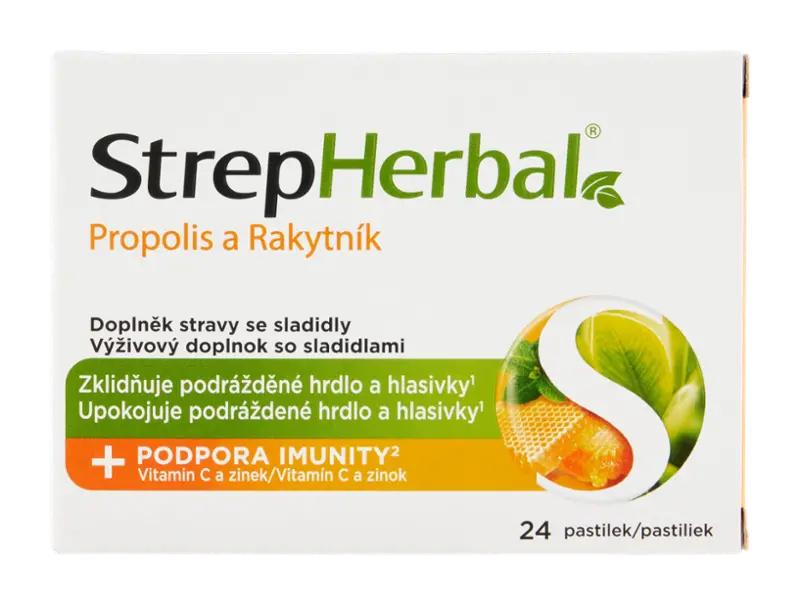 StrepHerbal StrepHerbal Propolis a rakytník, doplněk stravy, 24 ks