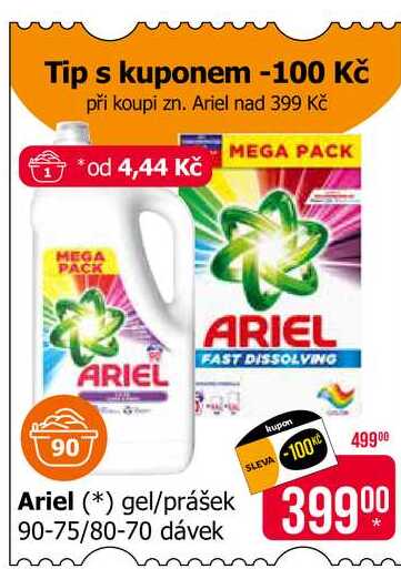 Ariel gel na praní 90 dávek, vybrané druhy 