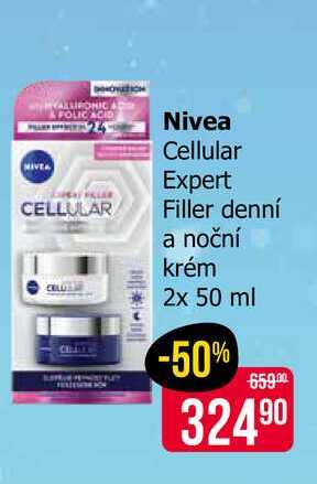 Nivea Cellular Expert Filler denní a noční krém 2x 50 ml 