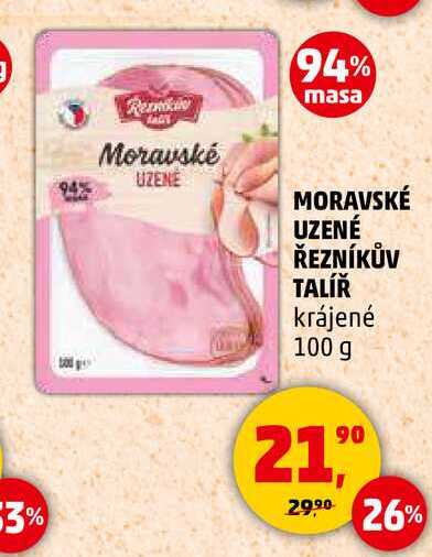 MORAVSKÉ UZENÉ ŘEZNÍKŮV TALÍŘ krájené, 100 g 