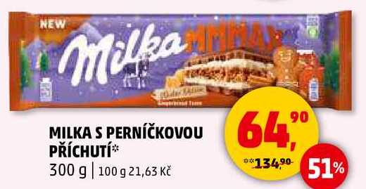 MILKA S PERNÍČKOVOU PŘÍCHUTÍ, 300 g 