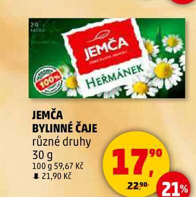 JEMČA BYLINNÉ ČAJE různé druhy, 30 g 