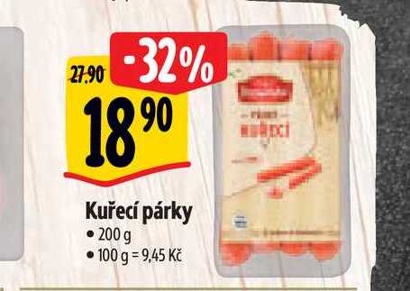  Kuřecí párky • 200 g 