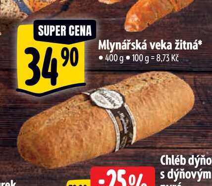   Mlynářská veka žitná  400 g 