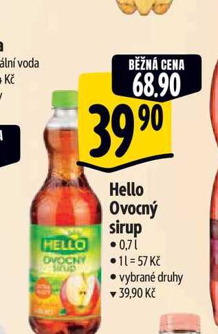   Hello Ovocný sirup 0,7 l