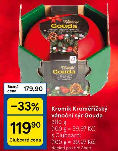 Kromík Kroměřížský vánoční sýr Gouda, 300 g 