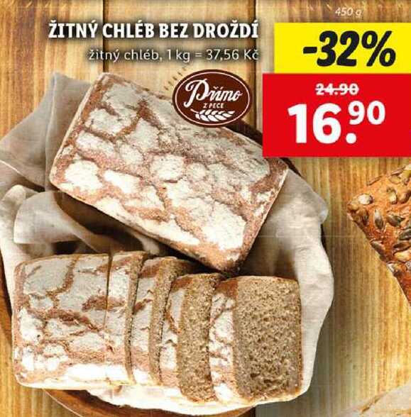 ŽITNÝ CHLÉB BEZ DROŽDÍ, 450 g