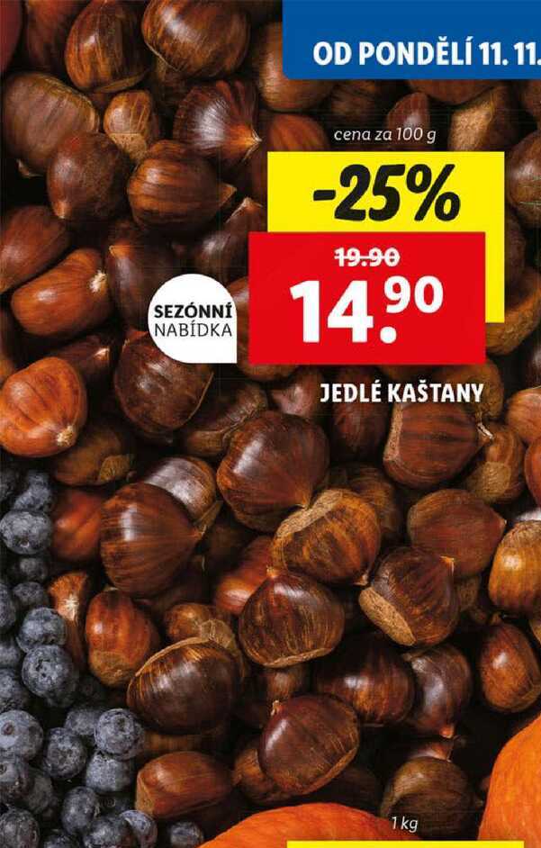 JEDLÉ KAŠTANY, cena za 100 g