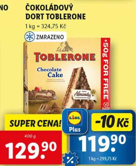 ČOKOLÁDOVÝ DORT TOBLERONE, 400 g