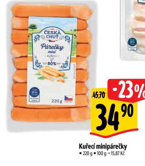   Kuřecí minipárečky 220 g   