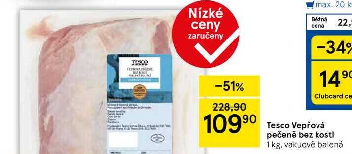 Tesco Vepřová pečeně bez kosti, 1 kg